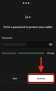 XverseWalletパスワード登録
